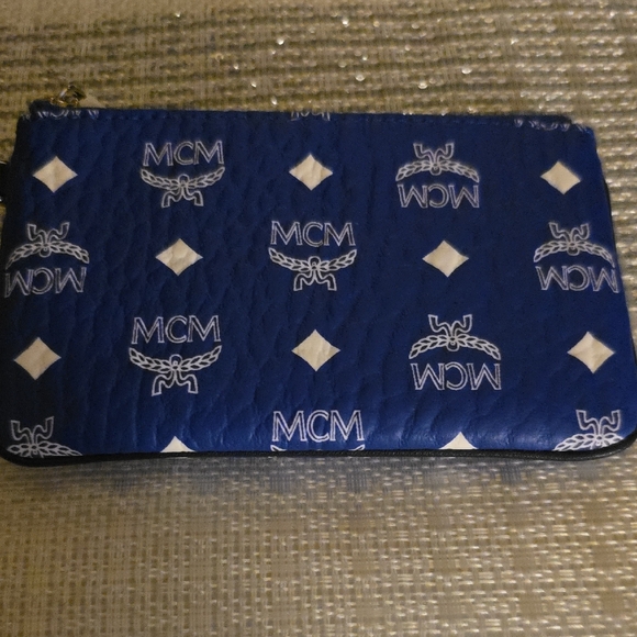 MCM Blue Monogram Key & Card Holder - Picture 1 of 2